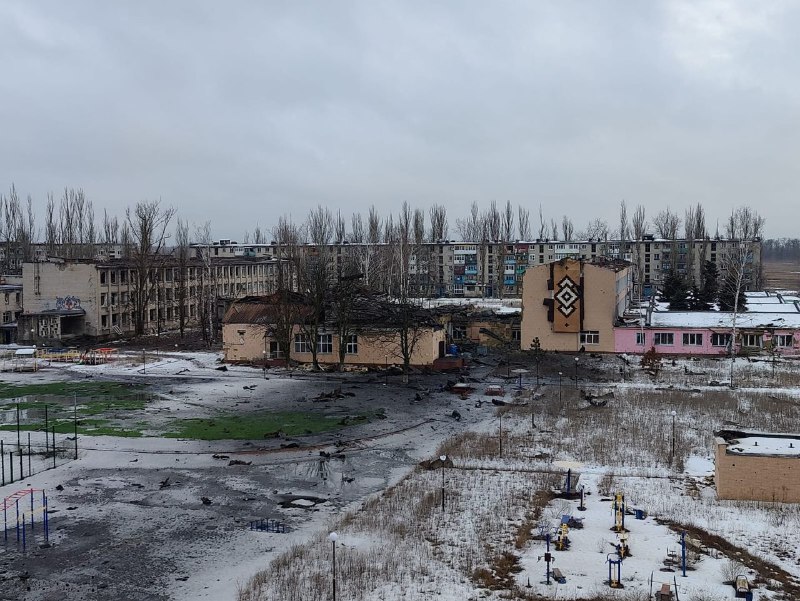 Russian army shelled Avdiivka today with artillery. Airstrike destroyed school number 2