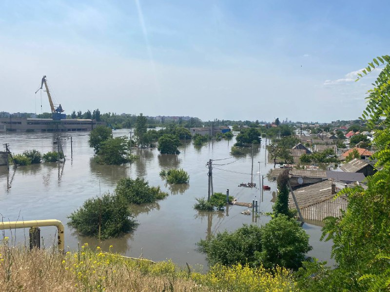 Flooding in Korabelny district of Kherson