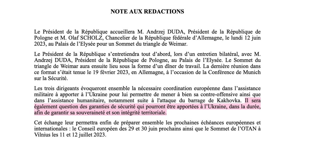 On Monday, French President Macron, German Chancellor Scholz and Polish President Duda meet in Paris for a discussion on the security guarantees that can be given to  Ukraine over the long term, in order to guarantee its sovereignty and territorial integrity