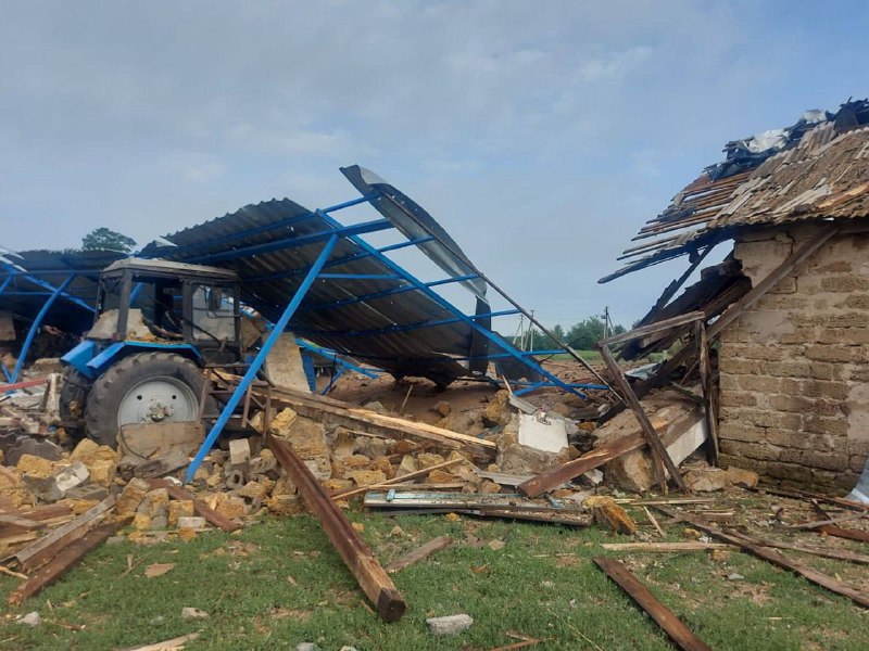 Damage in Velykomykailivka community as result of Russian shelling