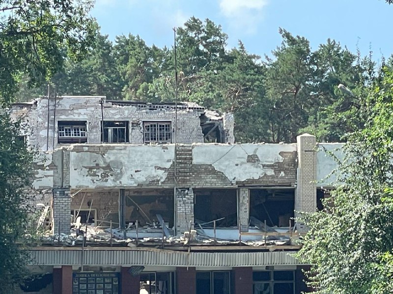 House of Culture destroyed in one of the settlements of Chernihiv region as result of Russian missile strike