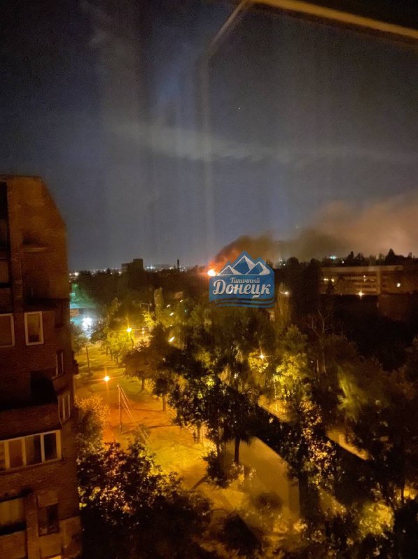 Fire in Kyivsky district of Donetsk