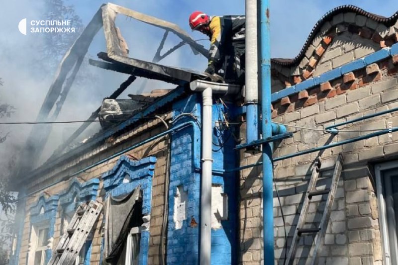 5 fires started in Polohy and Vasylivka districts as result of Russian shelling