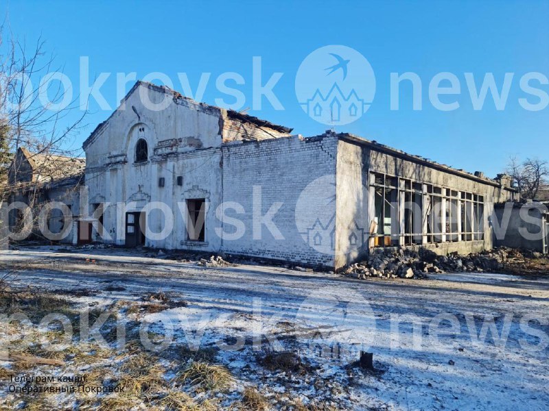 Destruction in Myrnohrad of Donetsk region as result of shelling