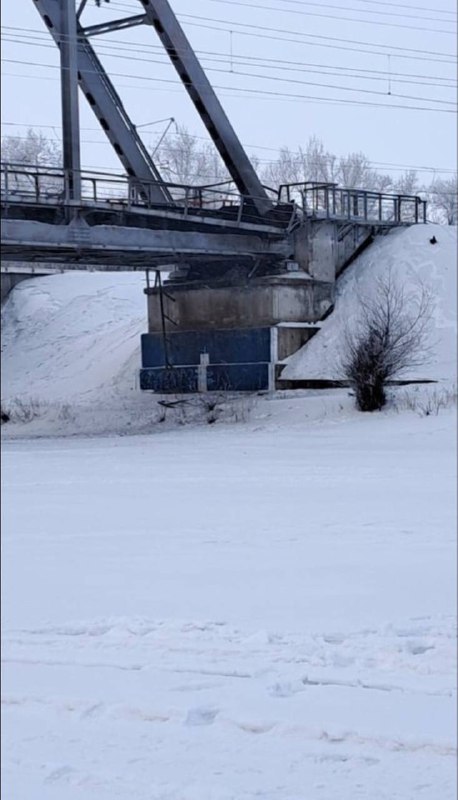 Damage to the bridge near Chapaevsk after explosion