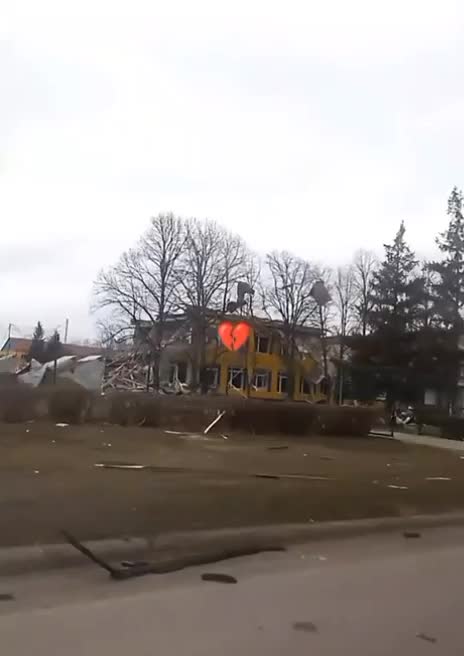 Destruction in Shakhove of Donetsk region as result of Russian shelling yesterday