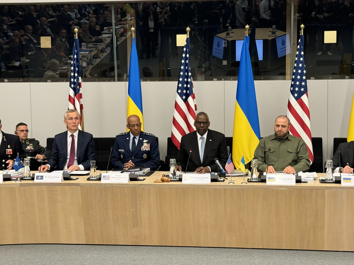 .@SecDef kicks off the meeting of Ukraine Defense Contact Group here at the @NATO headquarters here in Brussels