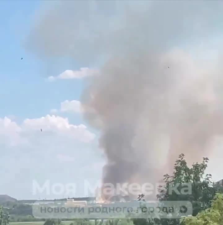 Smoke rises after several explosions in occupied Makiivka, Donetsk region