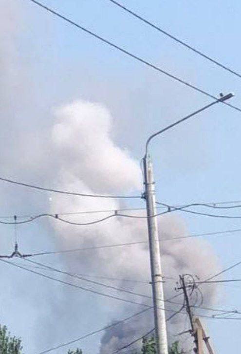 Smoke rising after missile strikes in Kramatorsk