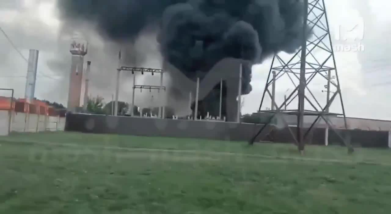 Fire at the substation in Sudzha, Kursk region