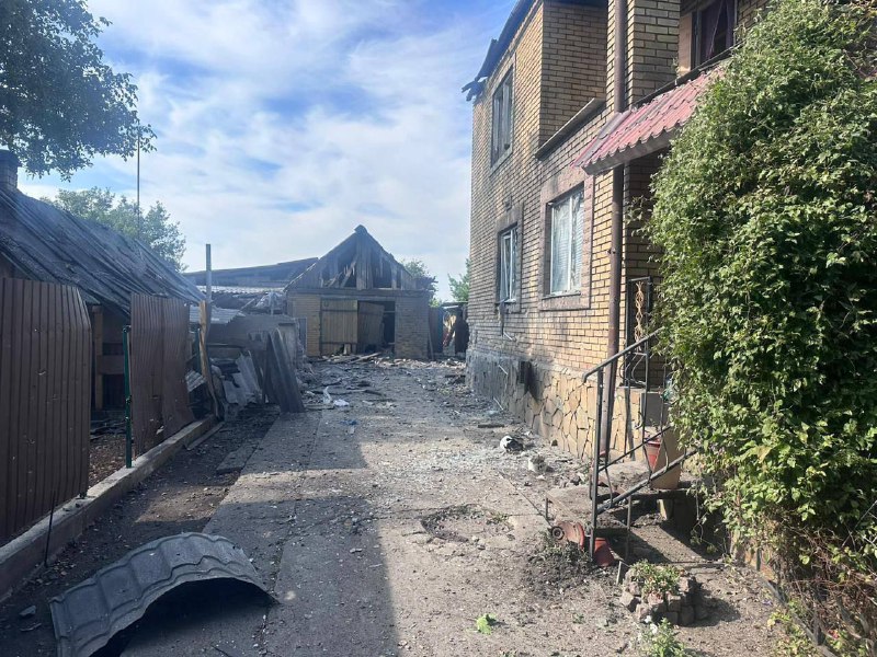 Destruction in Mykhailivka of Novohrodivka community as result of shelling