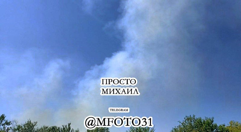 Fires after shelling in Schebekine, Belgorod region