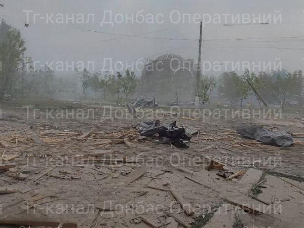 Damage and fires as result of bombardment in Myrnohrad, Donetsk region