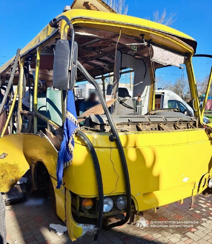 At least 3 people killed, 16 wounded as result of Russian FPV drone strike at the city bus in Nikopol